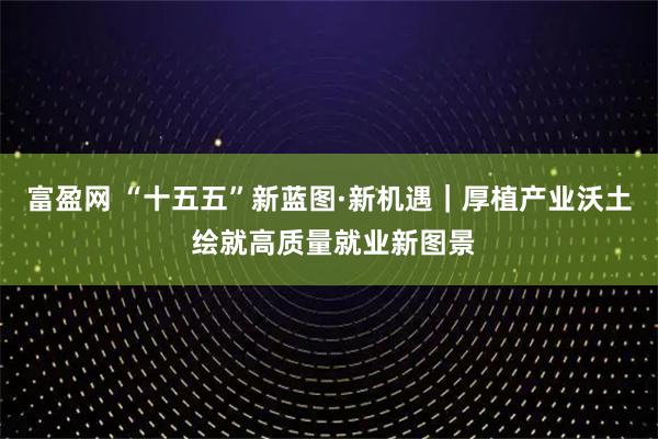 富盈网 “十五五”新蓝图·新机遇｜厚植产业沃土 绘就高质量就业新图景