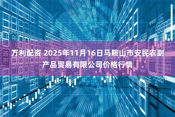 万利配资 2025年11月16日马鞍山市安民农副产品贸易有限公司价格行情