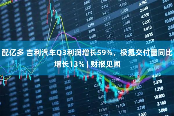 配亿多 吉利汽车Q3利润增长59%，极氪交付量同比增长13% | 财报见闻